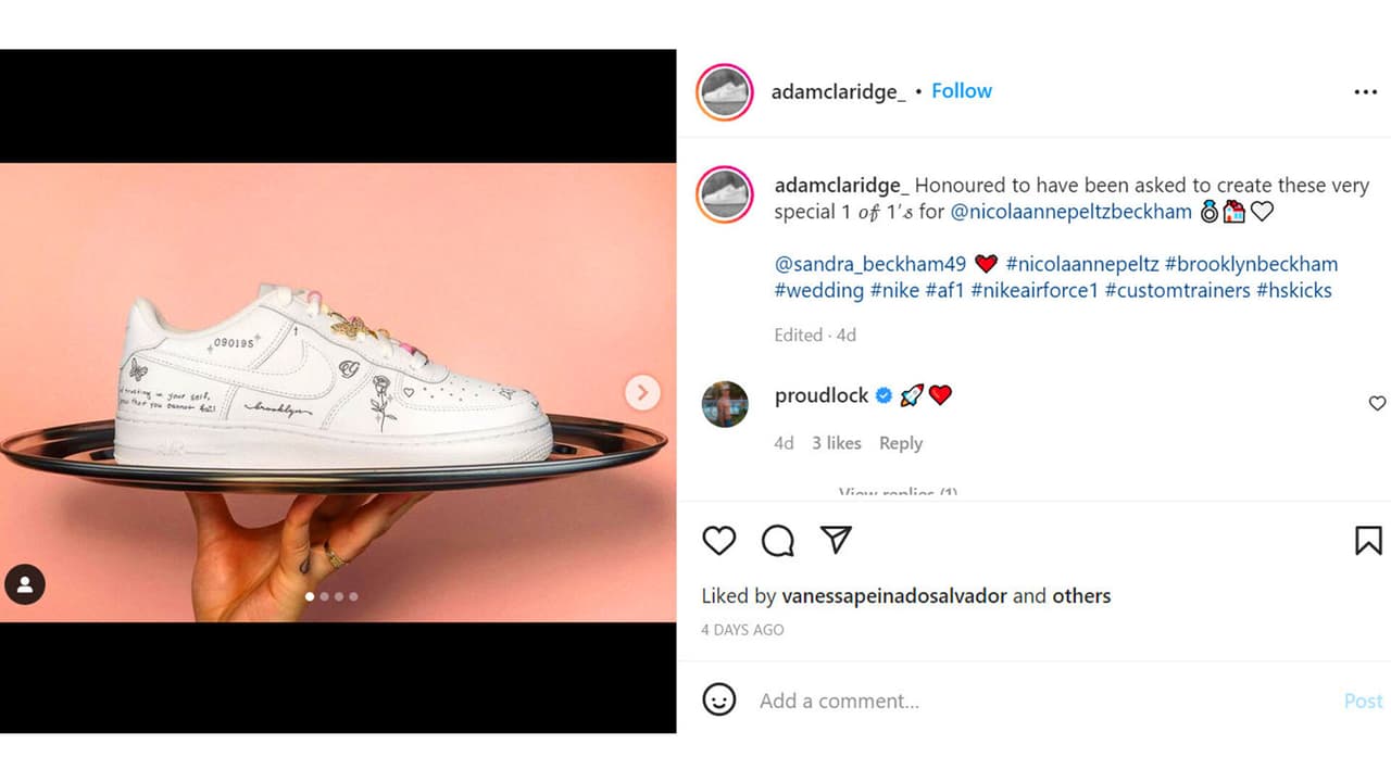 Este fue el diseño que creó Adam Claridge para el regalo que la abuela de Brooklyn Beckham le hizo a Nicola Peltz.