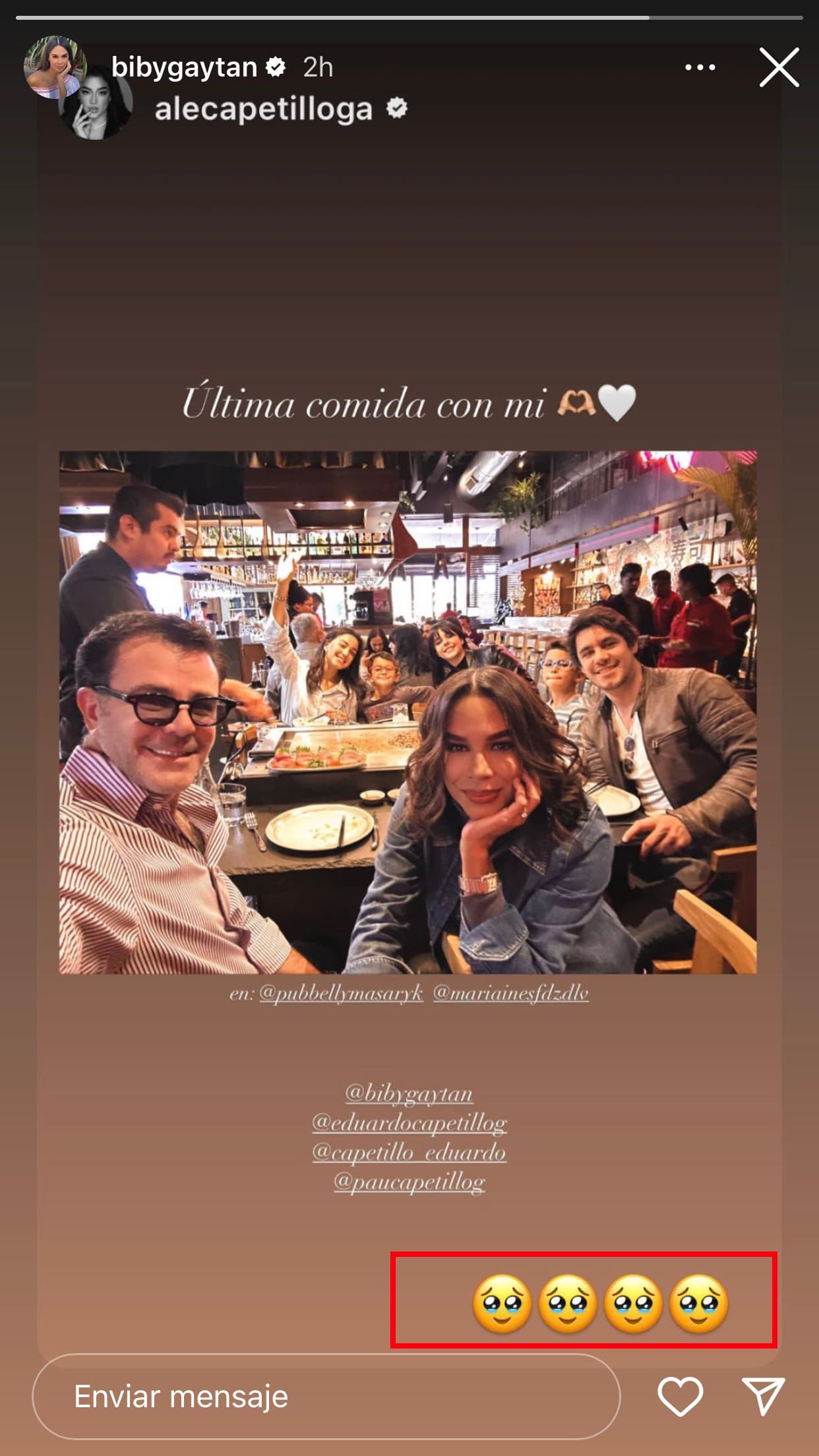 La imagen 
<b>conmovió tanto a su famosa madre</b> que la replicó a través de su propia cuenta de Instagram y agregó una serie de emoticonos con la carita llena de lágrimas.