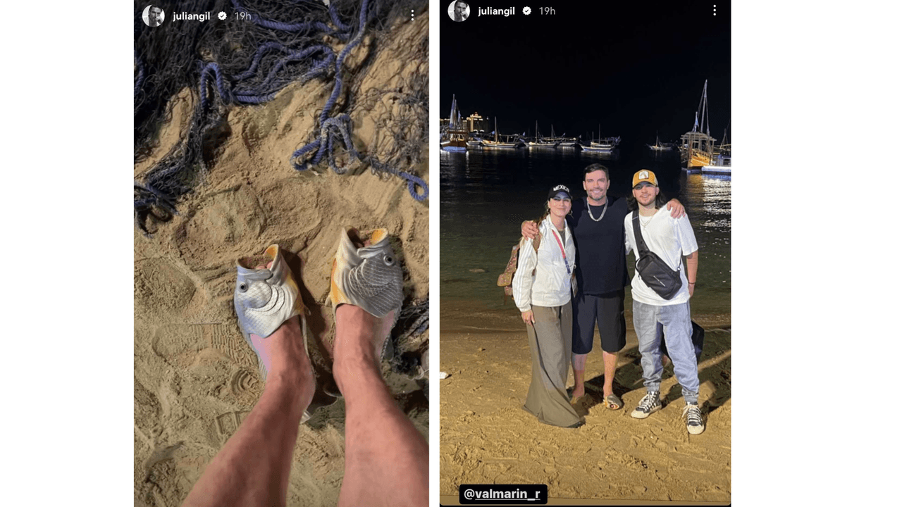 Julián Gil luce sus chanclas de pescado en Qatar