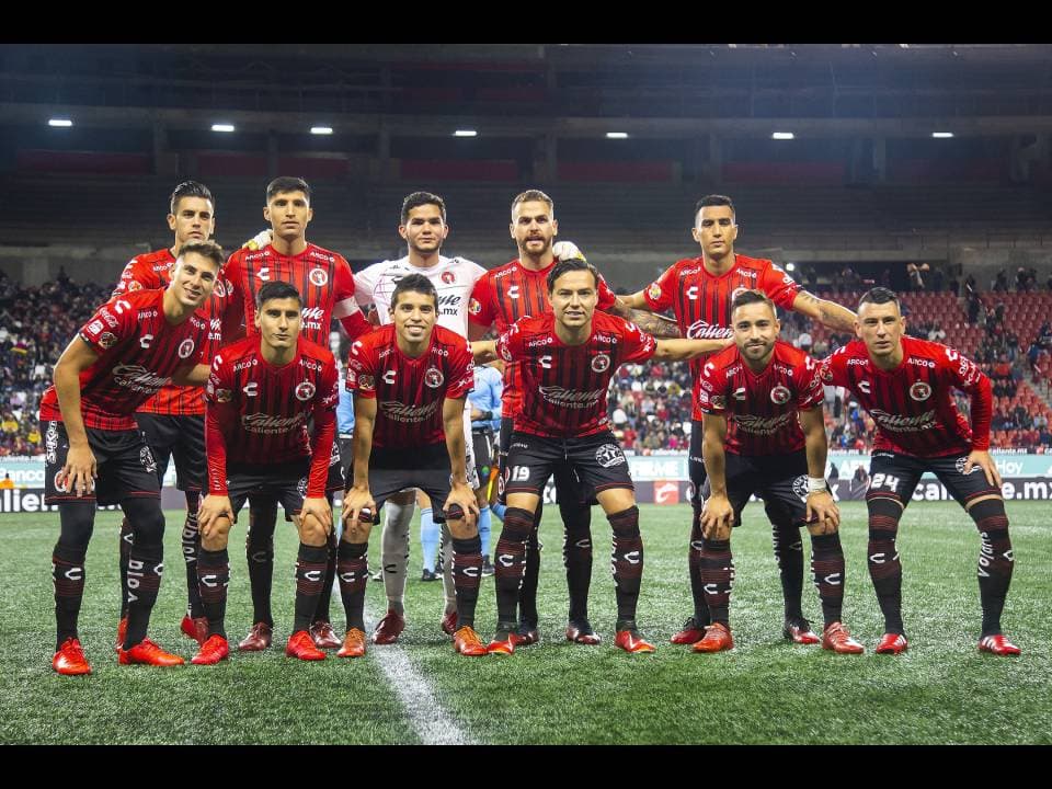 La plantilla completa de los Xolos de Tijuana.
