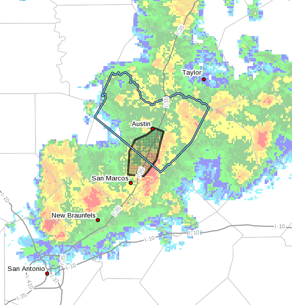 Emiten una advertencia de inundaciones repentinas para zonas del condado Hays y Travis