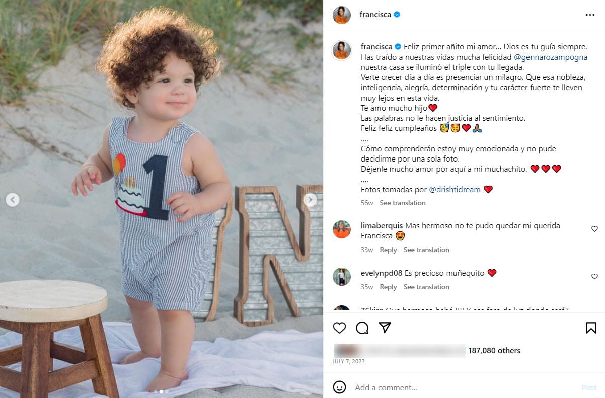 Baby Gennaro cumpleaños un año.