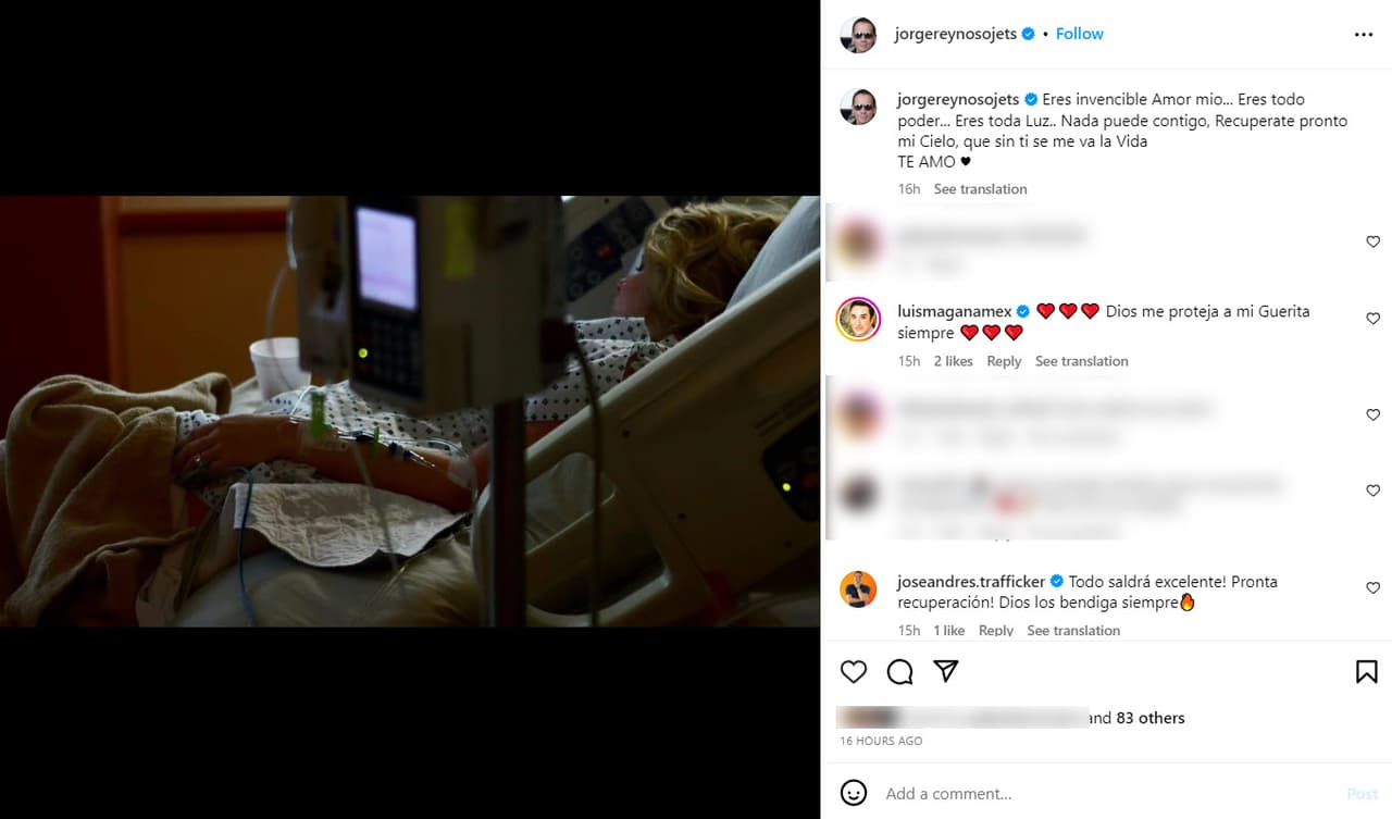 Noelia desde el hospital.