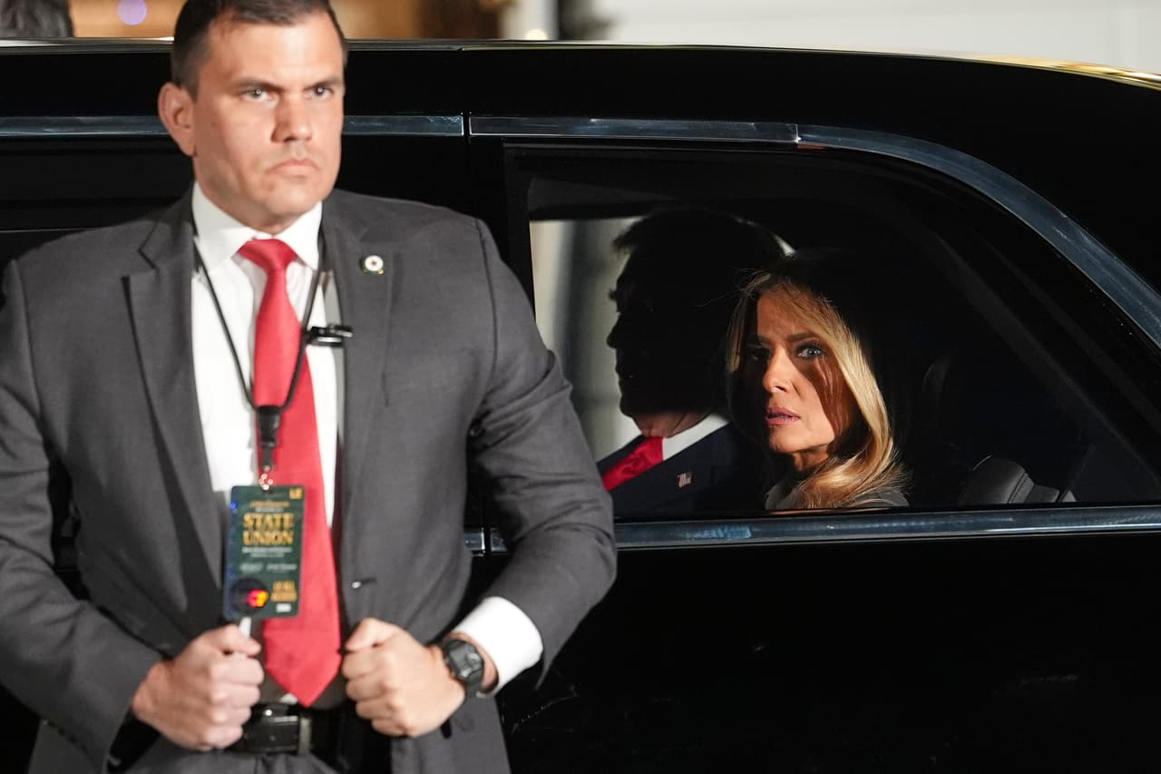 La primera dama Melania Trump y el presidente Donald Trump.