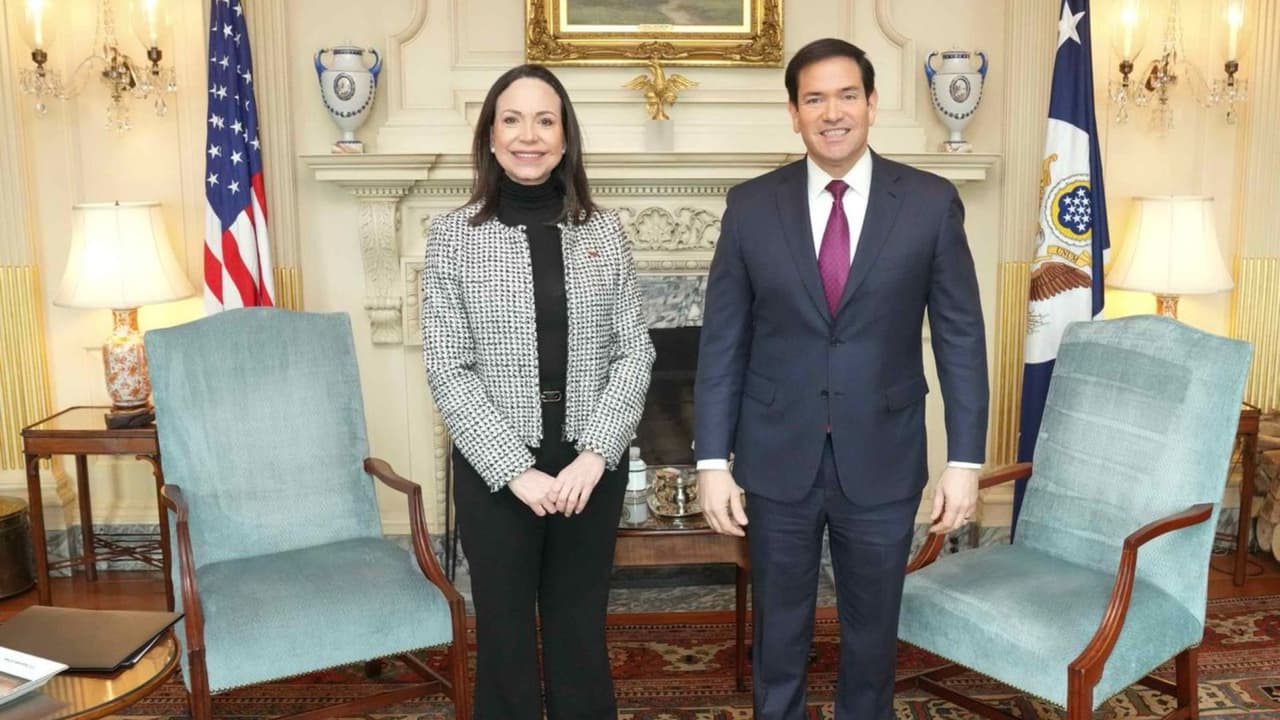 "Transición democrática en Venezuela está asegurada": María Corina Machado tras reunión con Marco Rubio