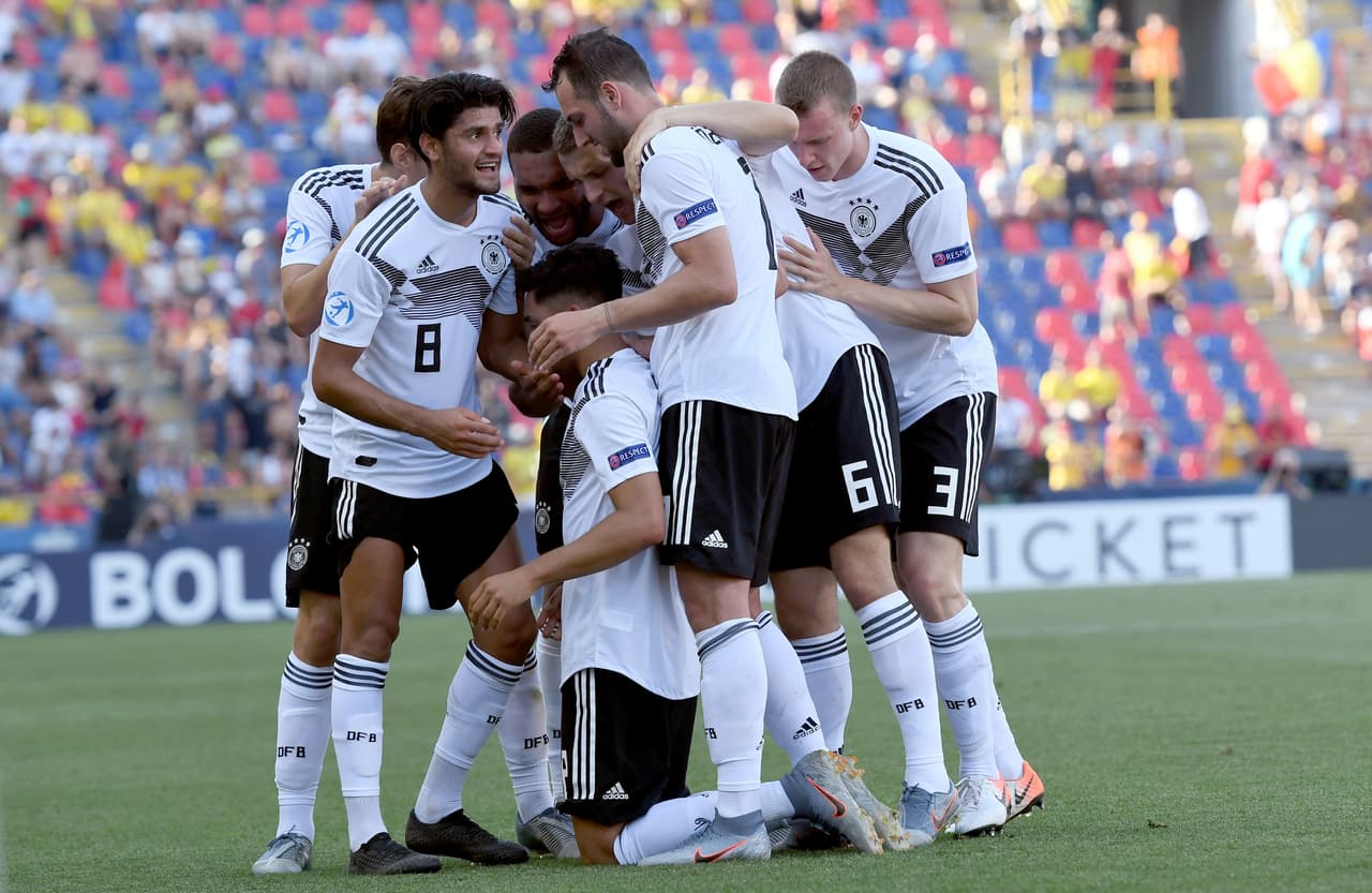 Primer festejo de Amiri en lo que va de este Europeo Sub-21 que se disputa en San Marino e Italia.