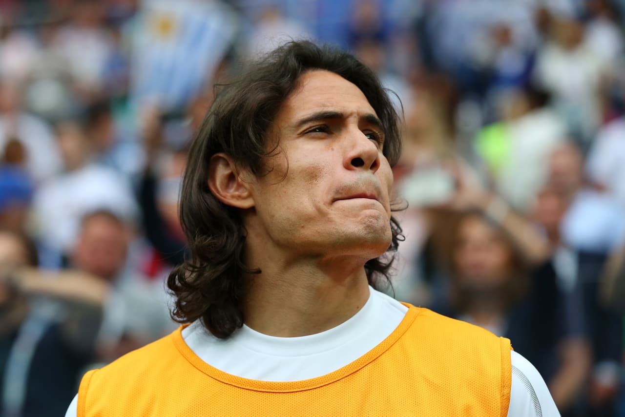Edinson Cavani (Uruguay) se quedó con tres goles en el Mundial y sin oportunidad contra Francia en cuartos de final debido a una lesión muscular.