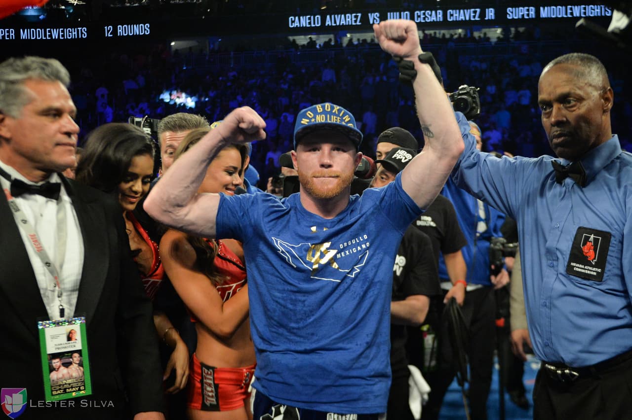 Te acercamos a los golpes que se dieron Saúl 'Canelo' Álvarez en contra de Julio César Chávez Jr., imágenes que te harán sentir en el ring.