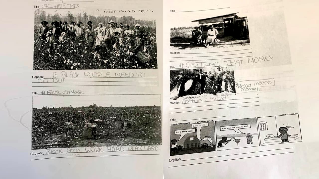 "Escriban algo gracioso": investigan a maestra que supuestamente le pidió a sus estudiantes burlarse de la esclavitud