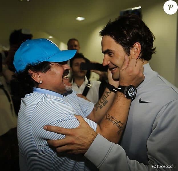 El día que Diego Maradona y Roger Federer se encontraron, los dos más grandes en sus respectivos deportes.