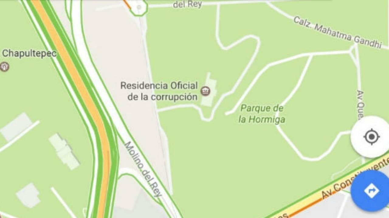 Durante unas horas la casa del presidente Peña Nieto fue la "Residencia Oficial de la Corrupción" en Google Maps