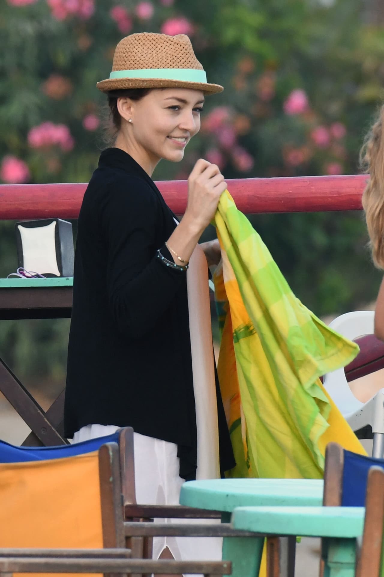 Angelique disfrutó al máximo la playa.