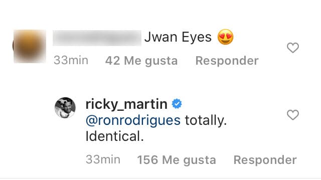 Uno de los seguidores del intérprete de
<b><a href="https://www.youtube.com/watch?v=n8F55puGHIs" target="_blank">'Livin' la vida loca'</a></b> le hizo saber que el niño tenía
<b> <a href="https://www.univision.com/entretenimiento/ricky-martin-le-enseno-a-su-esposo-a-bailar-merengue-y-a-mover-la-cadera-video" target="_blank">los ojos de Jwan Yosef</a></b>, esposo del intérprete. "Totalmente. Idénticos", reconoció Martin.
<br>