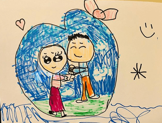 Pero hubo una razón más y es este retrato que su hija Sofía hizo de ella y su esposo. Un regalo lleno de amor que adornará de la manera más bella su habitación.