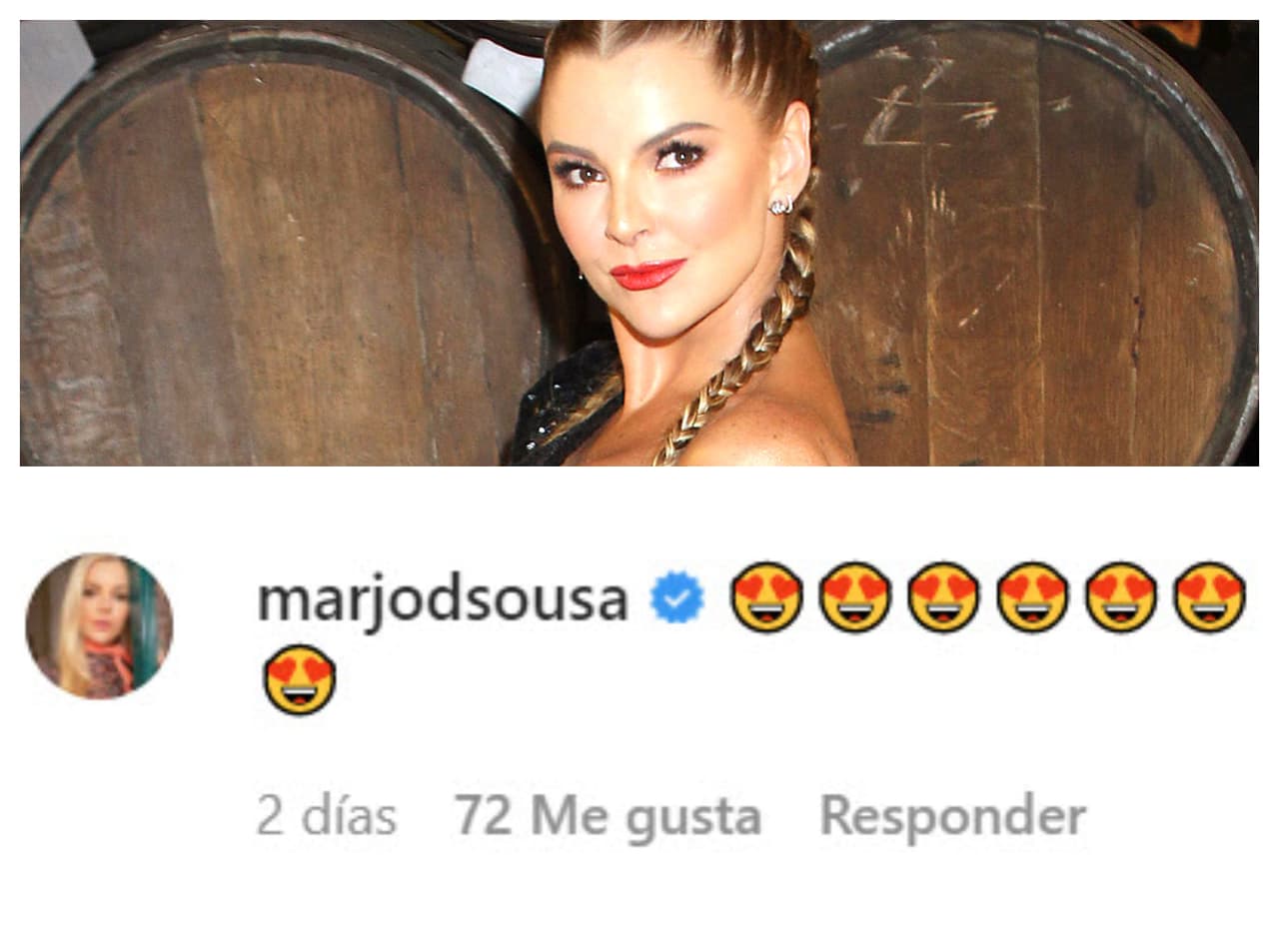 Marjorie de Sousa reaccionó con estos emoticonos. 
<br>
