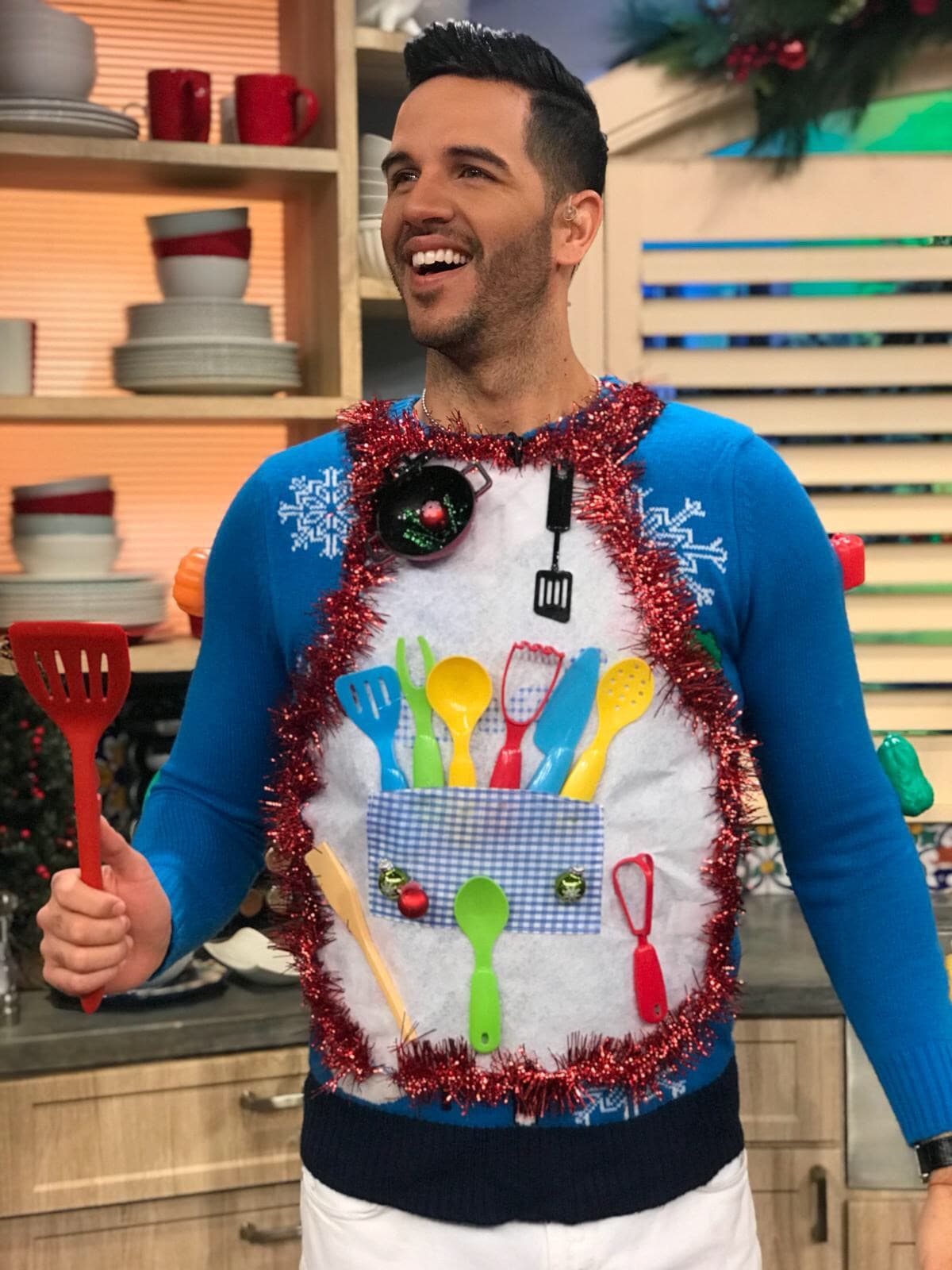 El sueter del chef Jesús nos encantó, un modelo ideal para un gran cocinero.