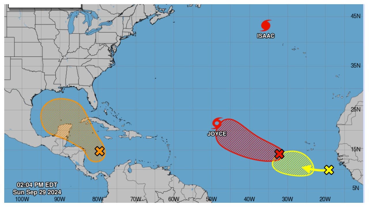 El huracán Isaac y la tormenta tropical Joyce avanzan por el Atlántico, ¿son una amenaza para Florida?
