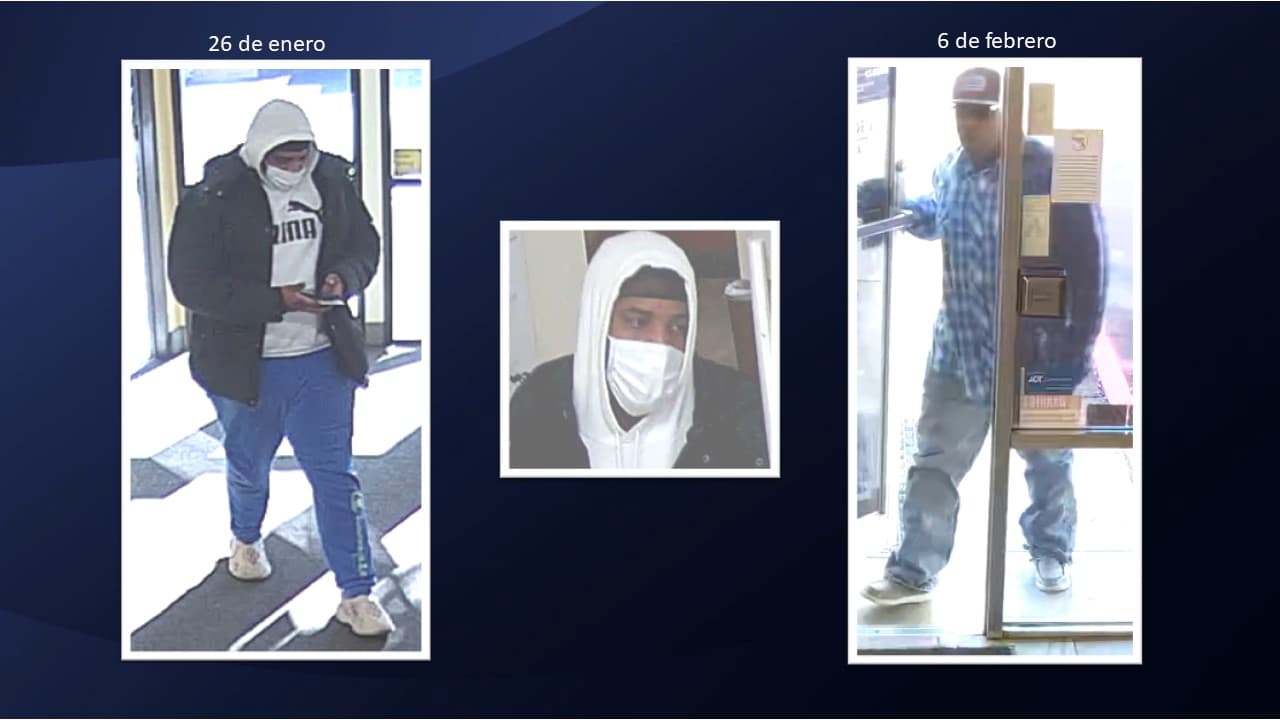 Imágenes del sospechoso capturadas en cámaras de seguridad.