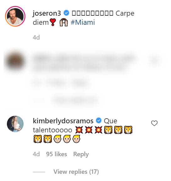 Kimberly comentó la publicación de su amigo y halagó su talento.
<br>