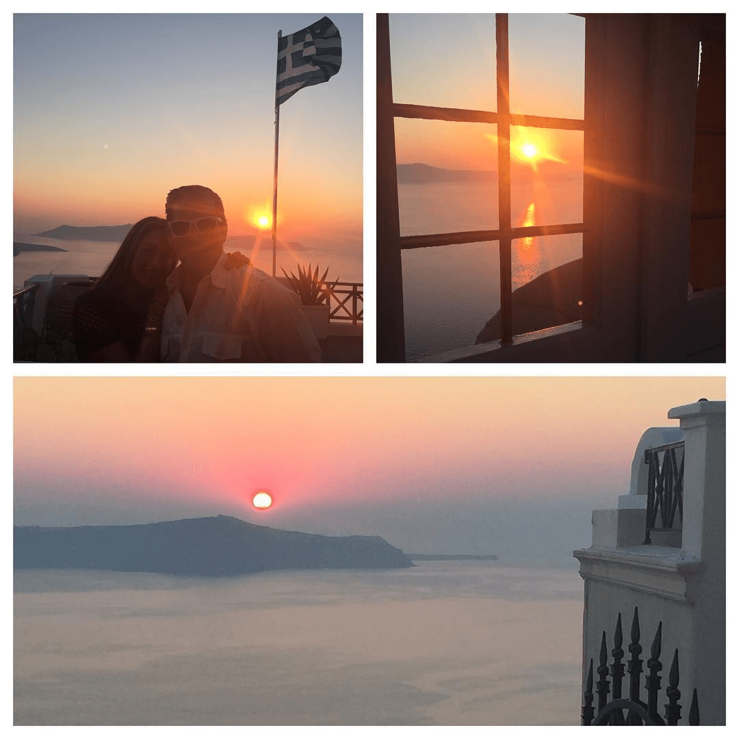 "¡Qué belleza! Así los atardeceres sobre el mar Egeo", publicó en redes sociales.