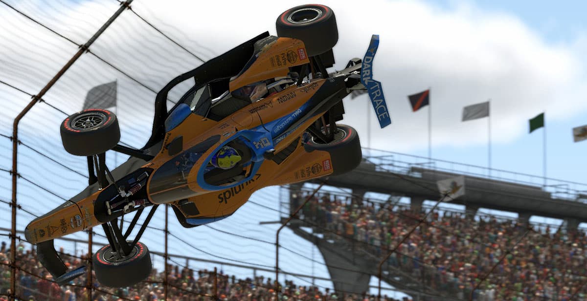 Lando Norris perdió victoria de IndyCar virtual por un accidente