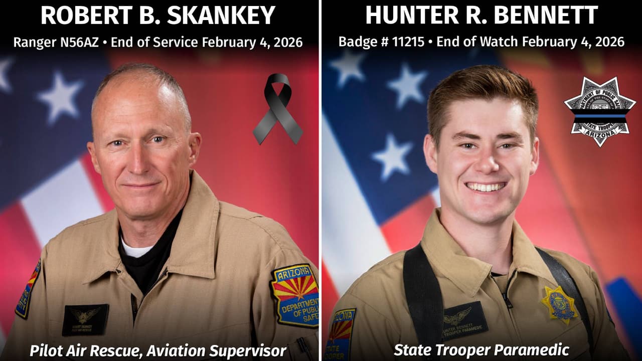Identifican a miembros del AZDPS que murieron en un accidente de helicóptero al responder a un tiroteo