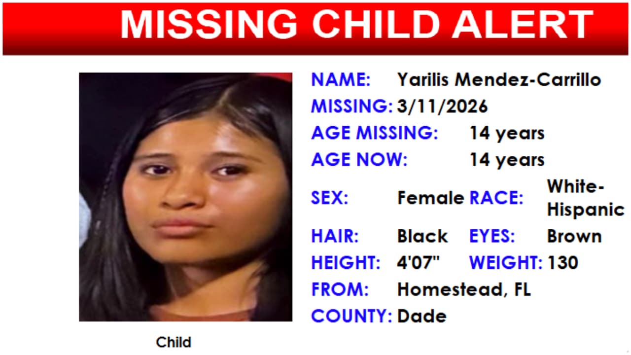 Buscan a adolescente hispana desaparecida hace más de un mes en Homestead