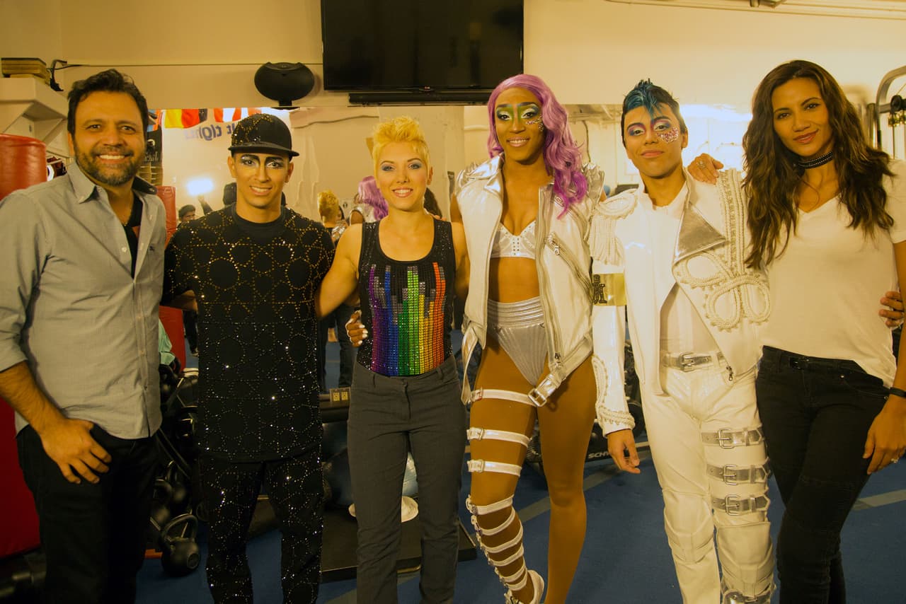 Así posaron todos juntos antes de subir al escenario.