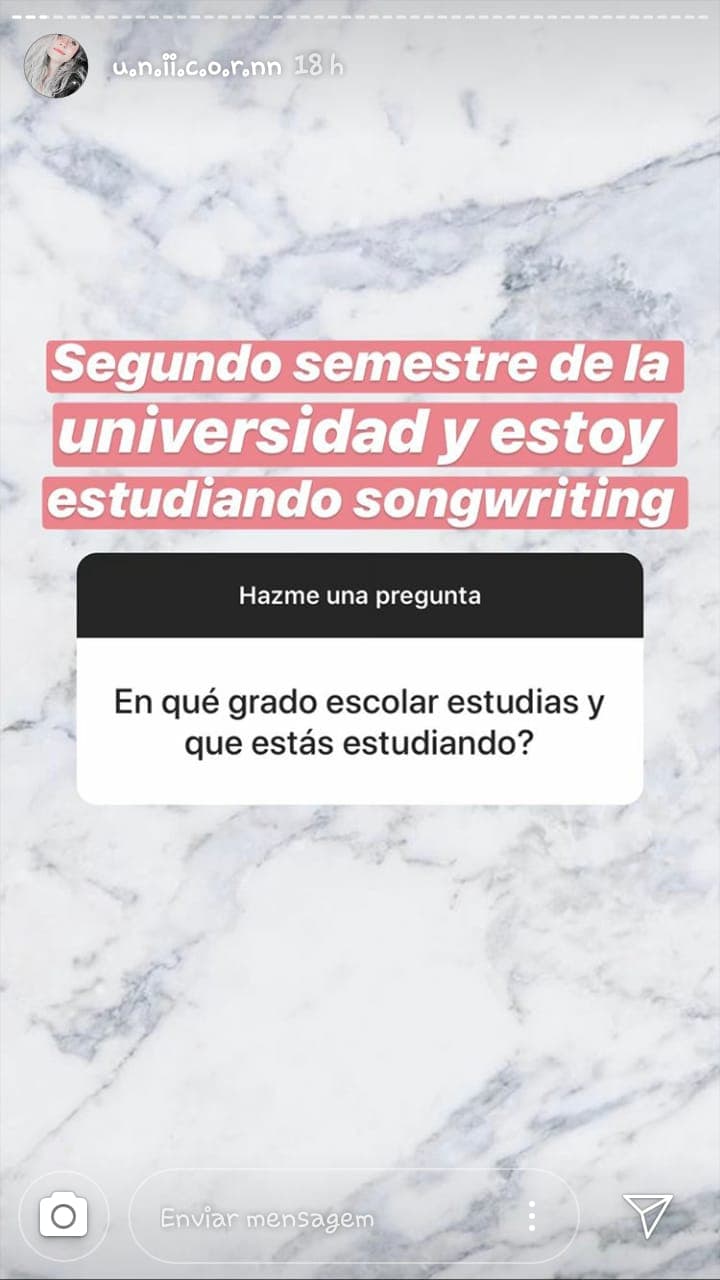 Asimismo, la joven de 19 años de edad despejó toda duda en torno a la carrera que actualmente estudia.