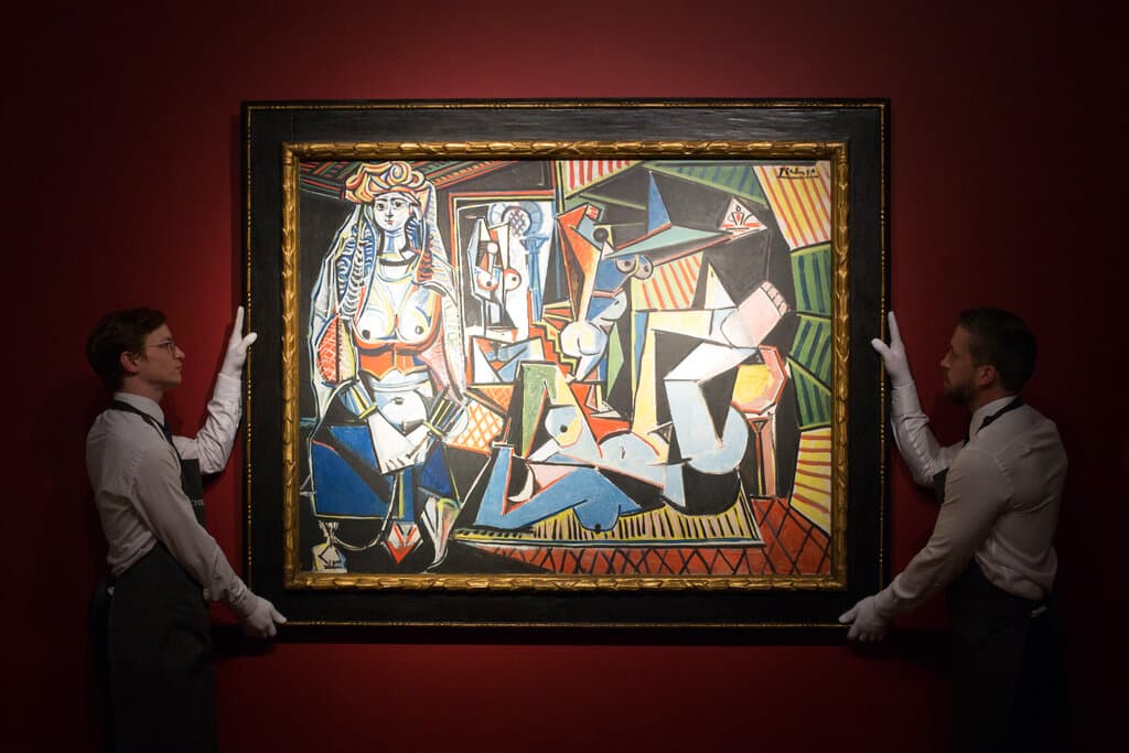 <i><b>Les femmes d'Alger'</b></i> (Las mujeres de Argel)
<b>, de Pablo Picasso. </b>Fue subastada en Nueva York en 2015 y adquirida por un comprador anónimo en $179 millones. La obra del pintor español fue creada en 1955.