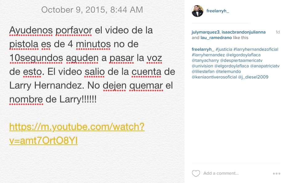 Hubo quienes también aprovecharon para dar pruebas de que el video donde se dice que Larry apunta con una pistola a un hombre, es sólo parte de un clip musical.