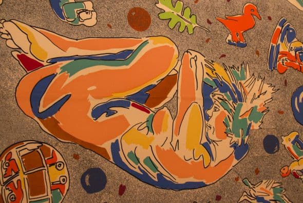 La terapia de color te puede ayudar a ser una persona más receptiva y aceptar diferentes experiencias en la vida. Imagen es parte del muro del Museo de Tela en Filadelfia.