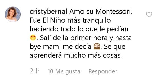 Su esposa Cristy comentó la fotografía contando lo bien que la pasó Liam lejos de casa.