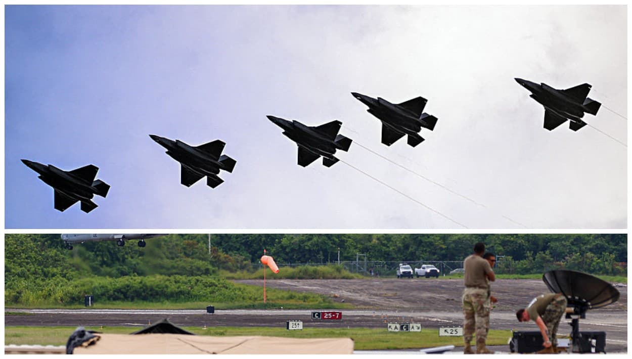 Aviones de combate F-35 llegan a la base en Ceiba, ya repleta de armamento militar 