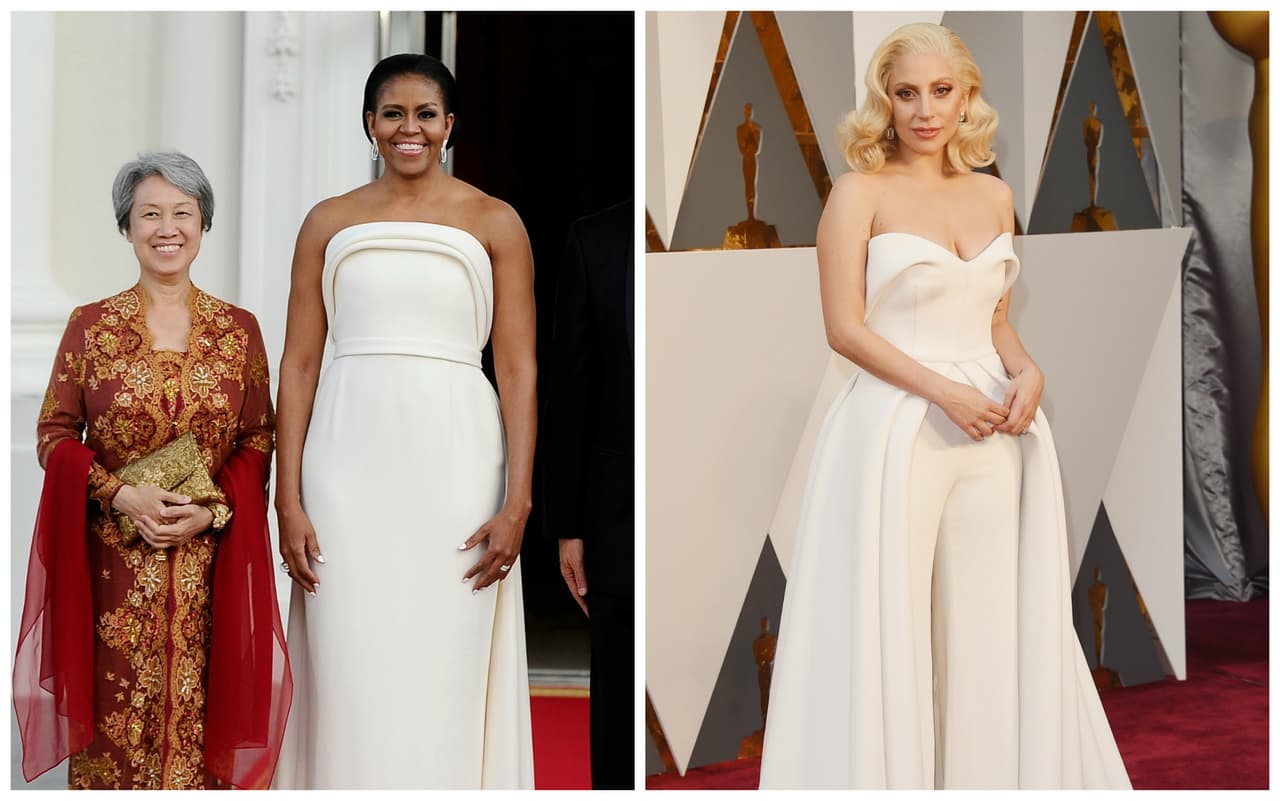 Brandon Maxwell invocó los aires elegantes de Lady Gaga para vestir a Michelle Obama en la cena de estado.