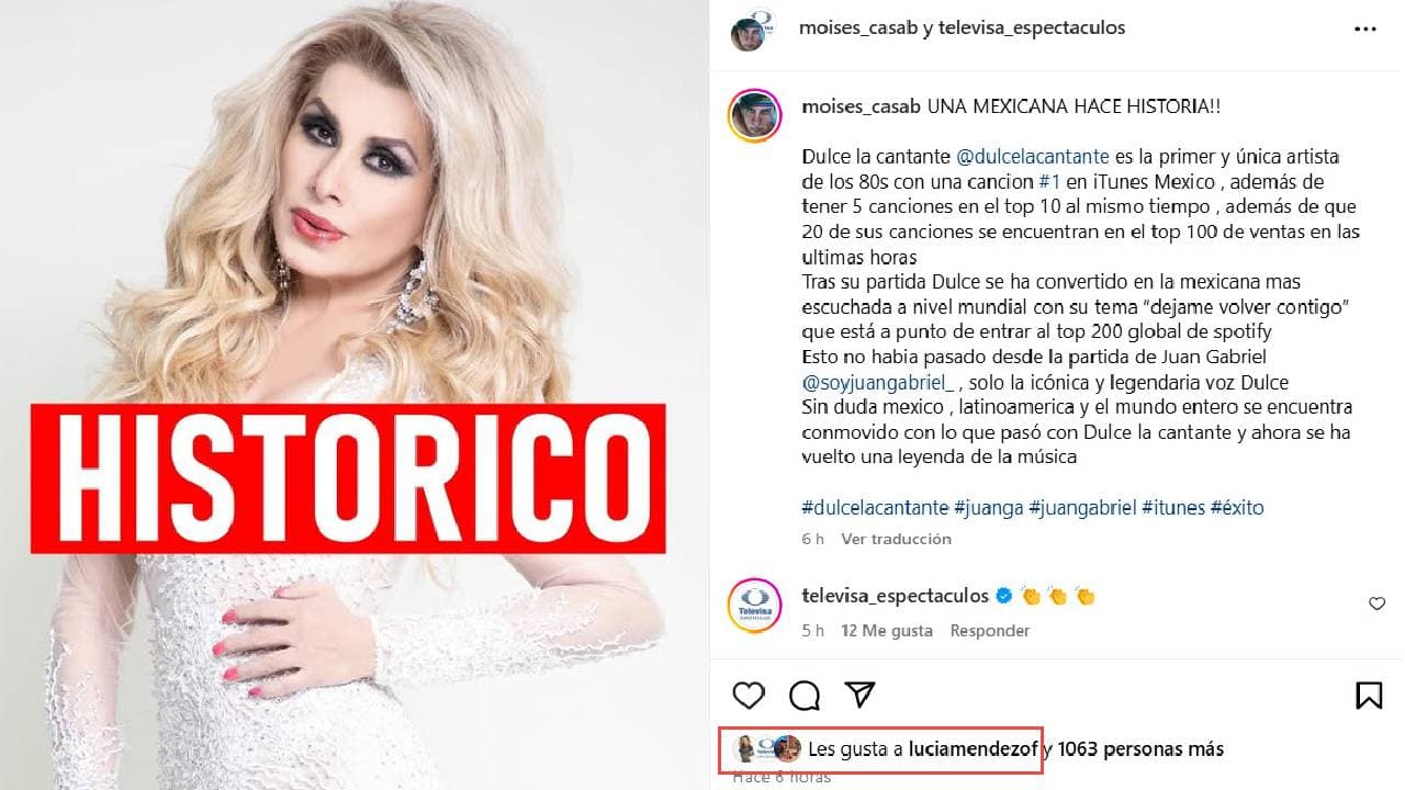 Dulce rompe récord con su música.