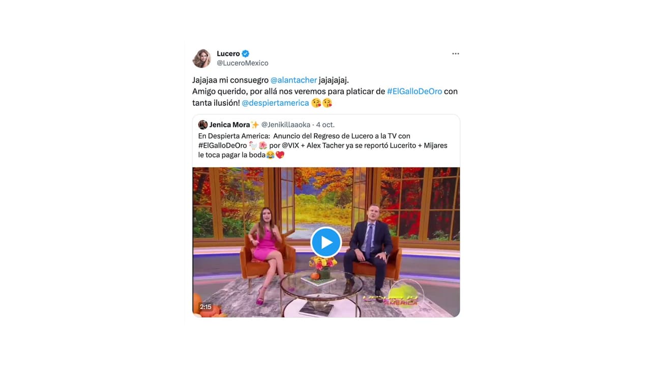 Así le respondió Lucero a Alan Tacher después de que la llamó "consuegra".