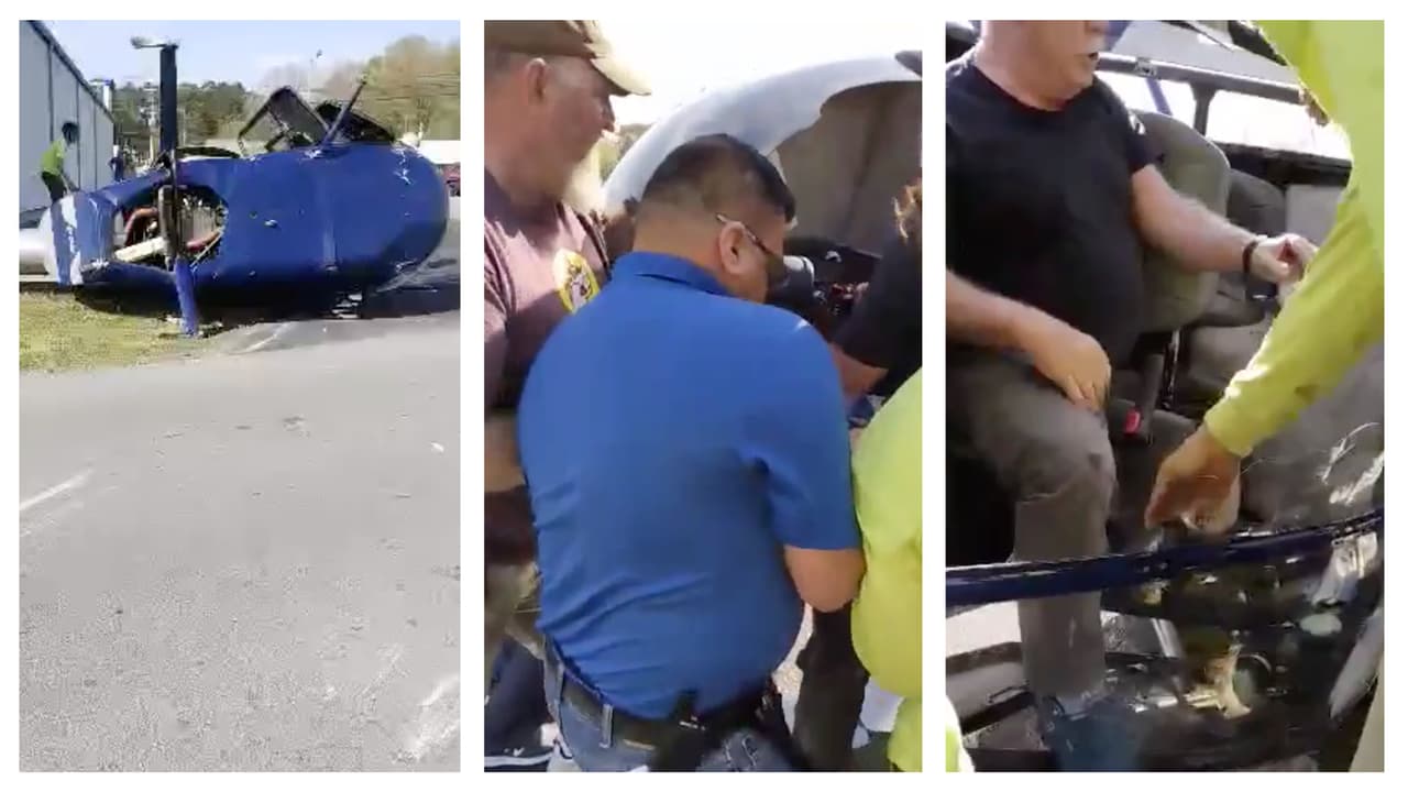 “No dudamos en sacarlos”: así salvaron a 4 personas del helicóptero que cayó cerca del restaurante El Nopal en Calhoun