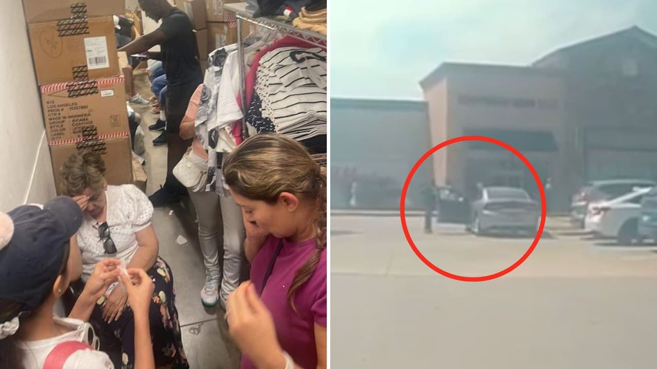 Un conductor captó el momento en que el sospechoso armado llegó a los Allen Premium Outlets de Texas