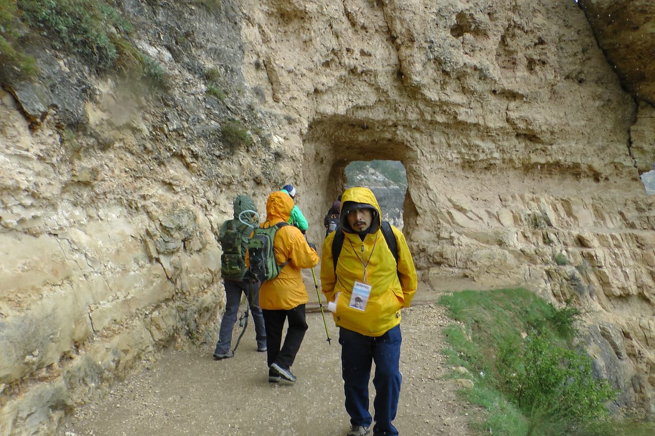 Zacarías decidió bajar en esta oportunidad parte del trayecto del Bright Angel Trail que desciende hasta el río Colorado.