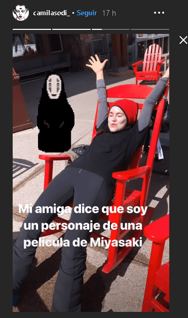 Tan bien la está pasando que hasta se burló del exceso de bloqueador que se untó para protegerse de la radiación solar. “Mi amiga dice que soy un personaje de una película de Miyasaki”, publicó.