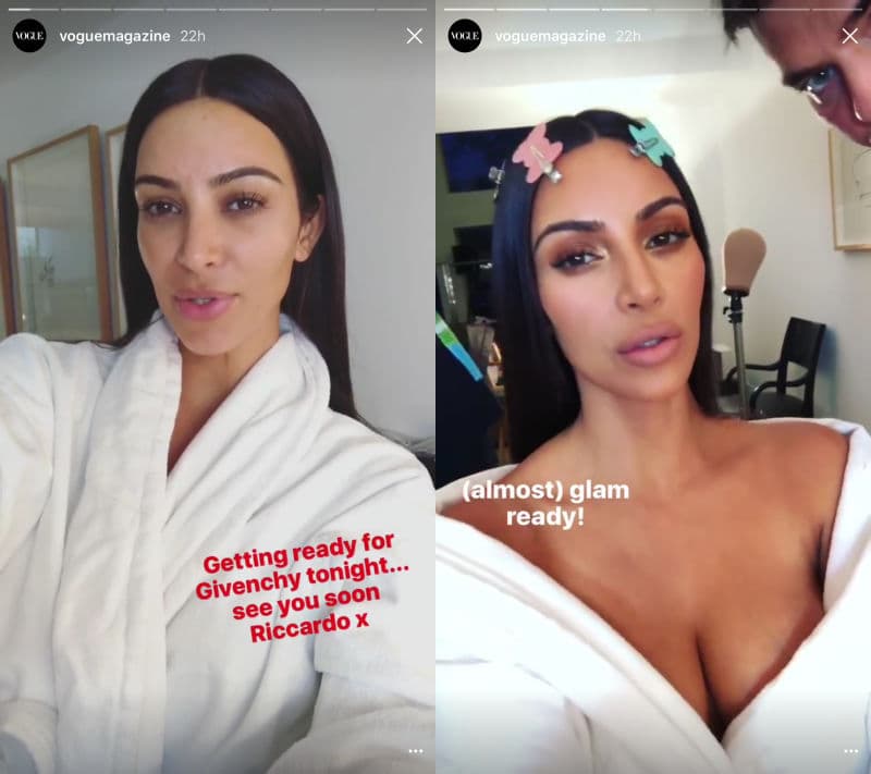 Las historias de Instagram de Kardashian para Vogue