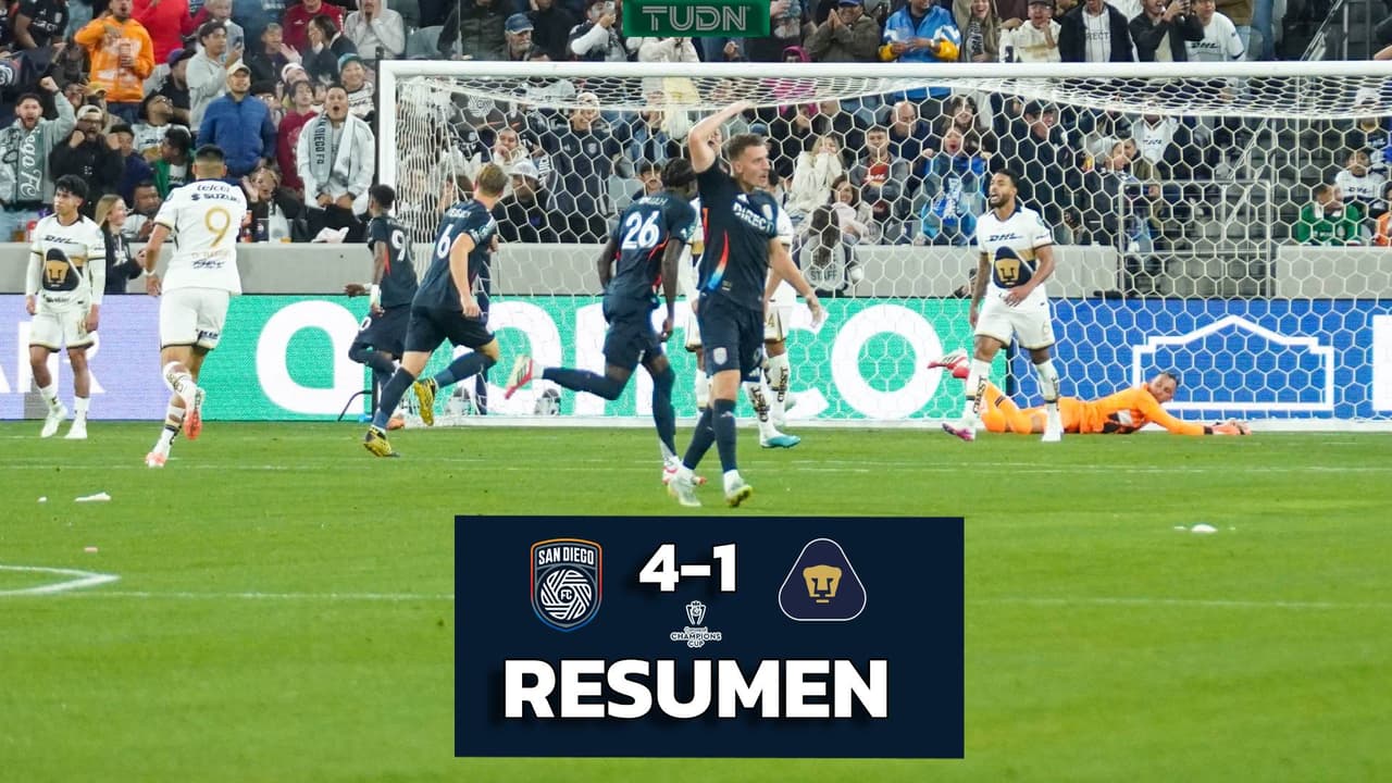 San Diego golea a los Pumas en la ida de la Concacaf Champions Cup 