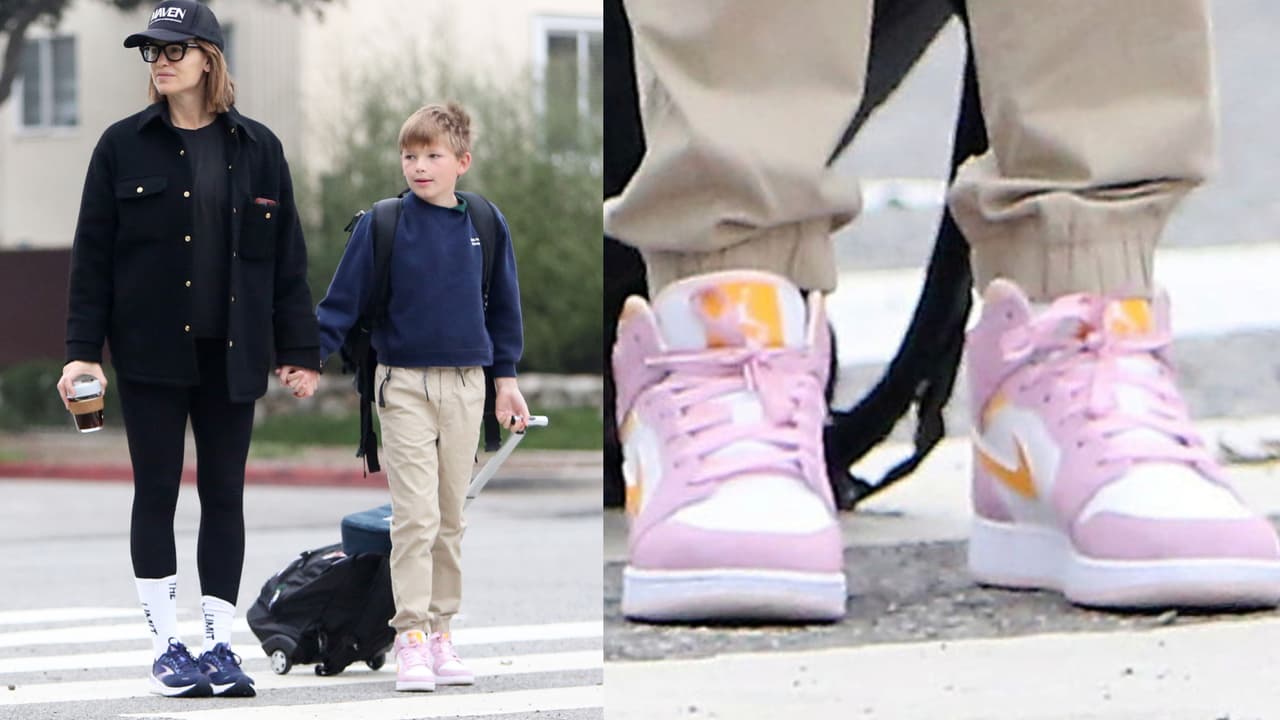 Samuel, el hijo de Ben Affleck y Jennifer Garner, apareció con estos tenis Nike rosados.