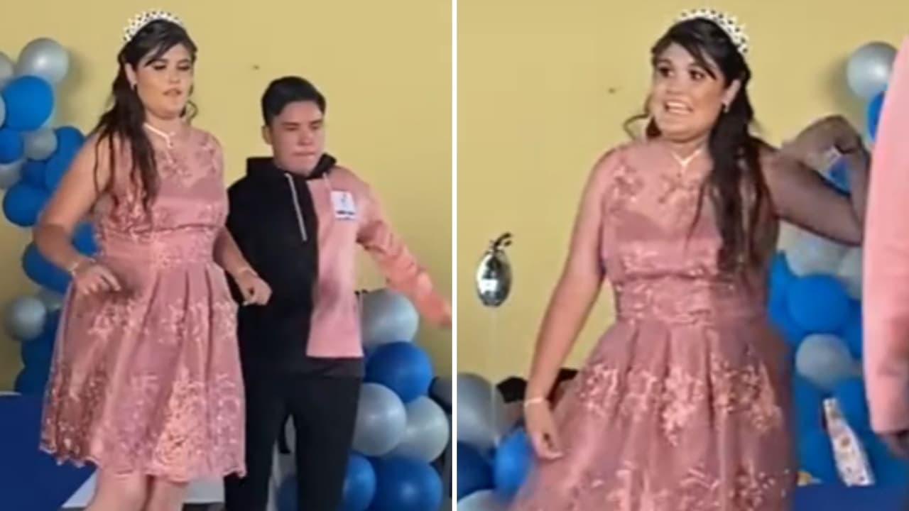 Quinceañera golpea a chambelán en vals y el divertido momento se hace viral: ¿por qué lo hizo?