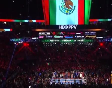 Pedro estuvo presente en la pelea de box entre el 'Canelo' Álvarez y Floyd Mayweather, el 14 de septiembre de 2013.