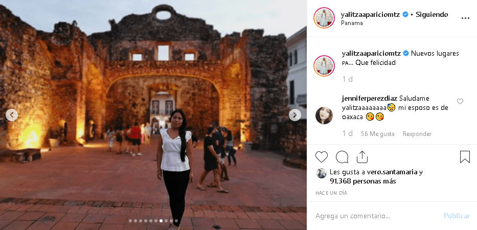 Yalitza Aparicio ha documentado en 
<b><a href="https://www.instagram.com/yalitzaapariciomtz/?hl=es-la" target="_blank">su cuenta de Instagram</a></b> algunas de sus experiencias en Panamá, donde este lunes recibió las llaves de la ciudad capital.