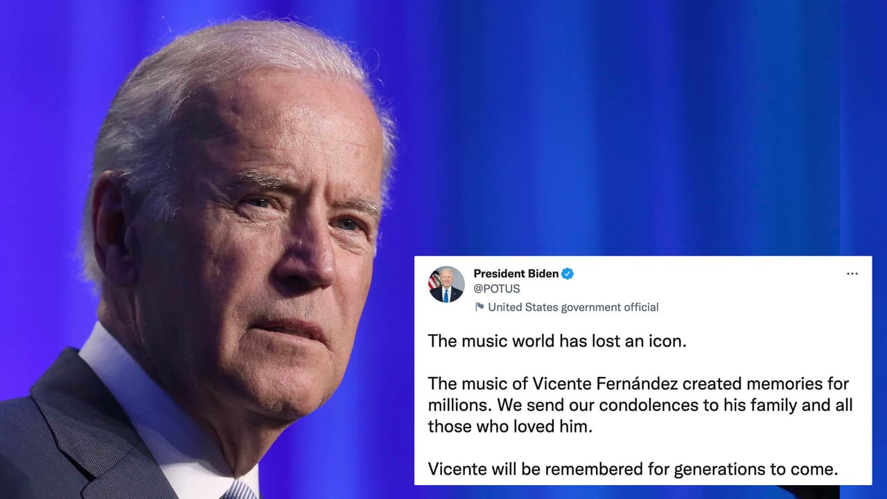 <b>Joe Biden:</b> El presidente de los Estados Unidos sorprendió al expresarse sobre el tema, envió un saludo a su familia y a los seguidores de Don Vicente "El mundo de la música ha perdido un ícono"