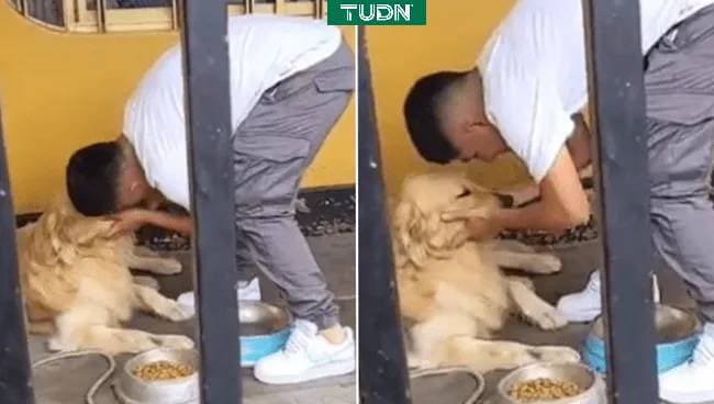 Piero Quispe se despidió llorando de su perro antes de viajar a México 