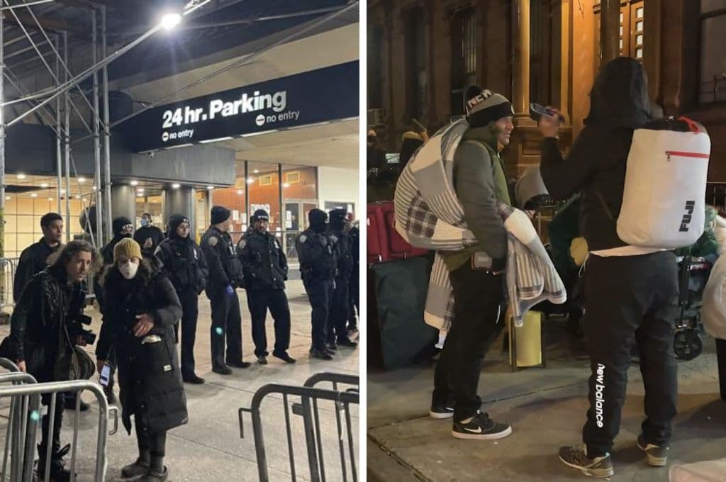 Así desalojaron a inmigrantes que se encontraban afuera del hotel Watson en Manhattan